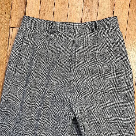 80s Biagio Glen Plaid Wool Pants Wide Leg Front‎ Pleat High Rise Women's Size 12 - Picture 5 of 10